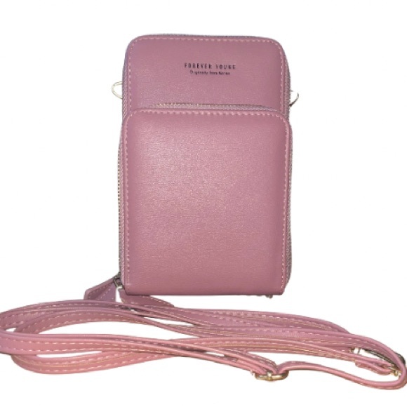 Forever Young Handbags - Forever Young Pink Mini Crossbody Bag Adjustable Strap Solid Pattern Waterproof